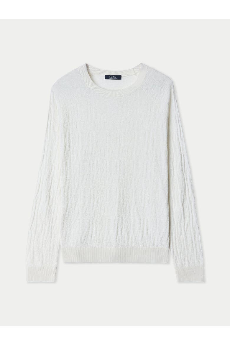 Silk Cashmere Textured Sweater, Main, color, whisper white