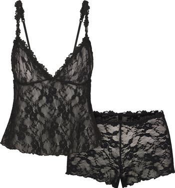 Stretch Lace Triangle Camisole & Shorts Set