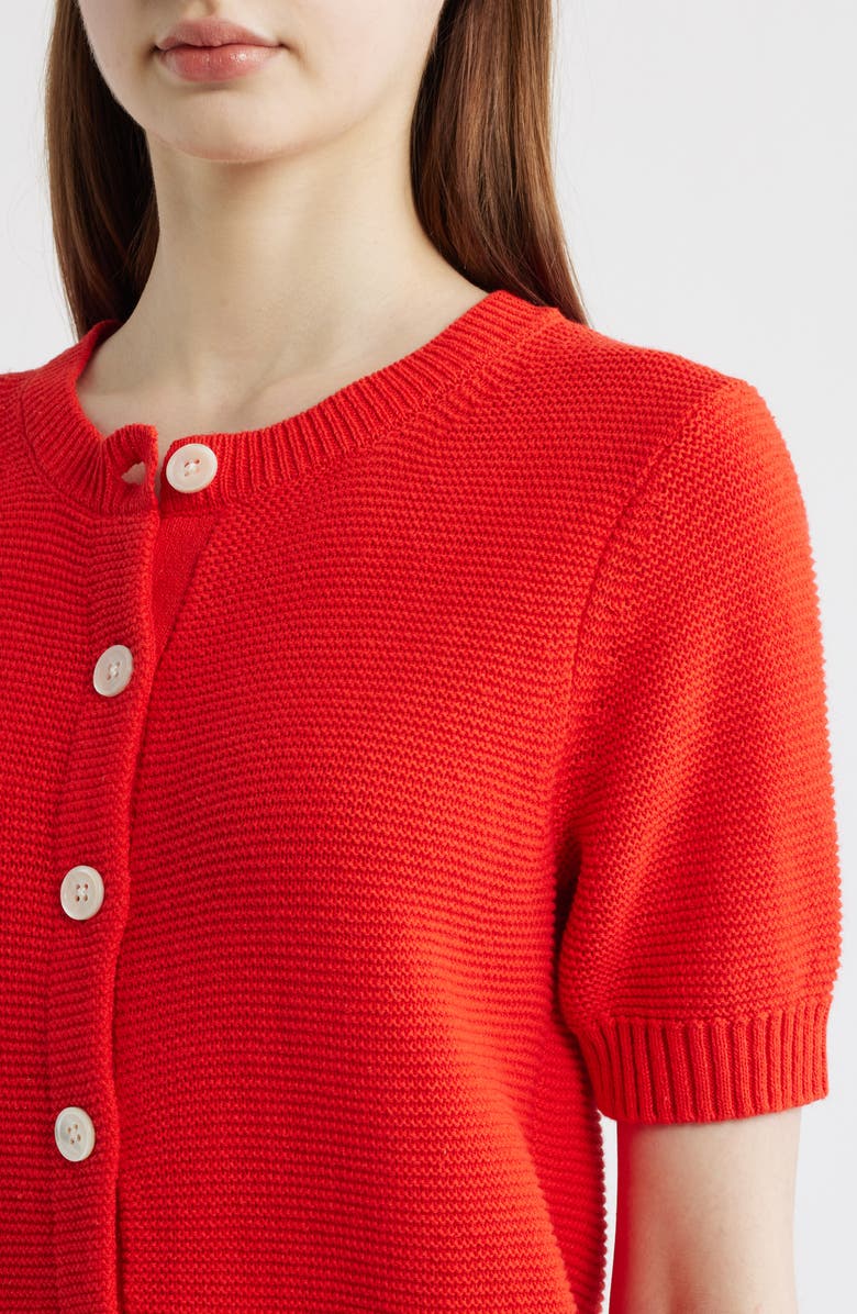 Alex Mill Elle Elbow Sleeve Linen & Cotton Button-Up Sweater, Alternate, color, Tomato
