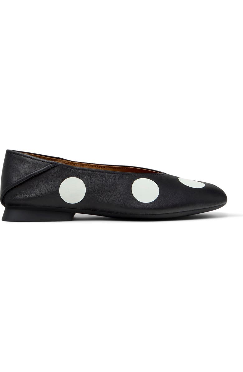 Camper Casi Myra Twins Polka Dot Ballerina Flat, Alternate, color, Black