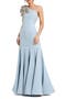Crepe One Shoulder Gown With Flower