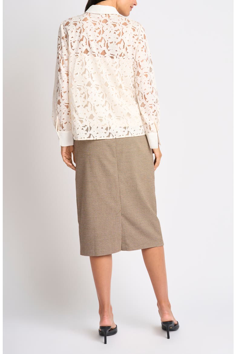 Floral Lace Hidden Placket Shirt, Alternate, color, NEW IVORY