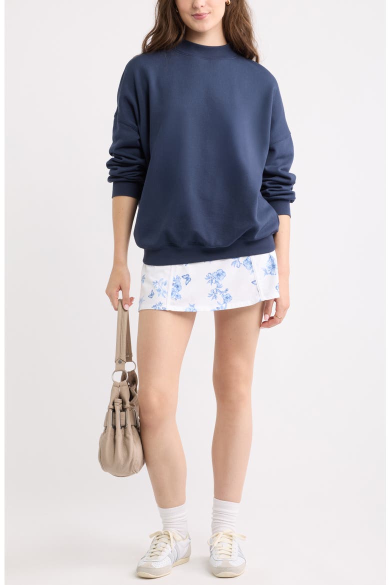 Mock Neck Sweatshirt, Alternate, color, NAVY INDIGO