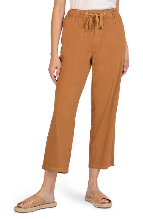 Haisley Crop Drawstring Linen Pants