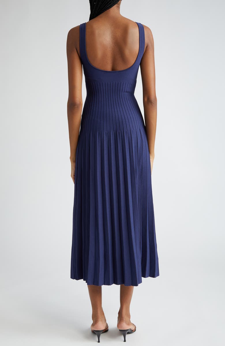 STAUD Ellison Pleat Effect Sweater Dress, Alternate, color, Navy