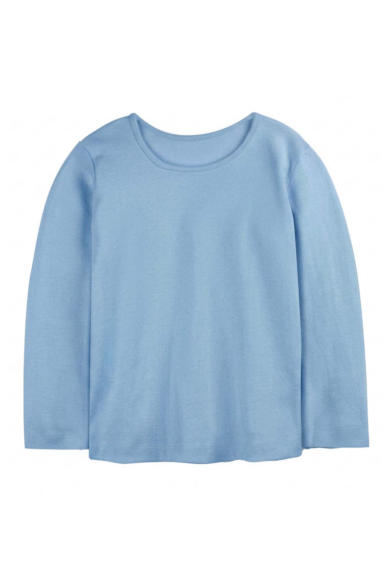 Organic Cotton Long Sleeve Ribbed Scoop Neck Tee, Main, color, Chambray