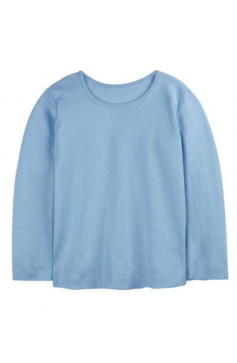 Organic Cotton Long Sleeve Ribbed Scoop Neck Tee