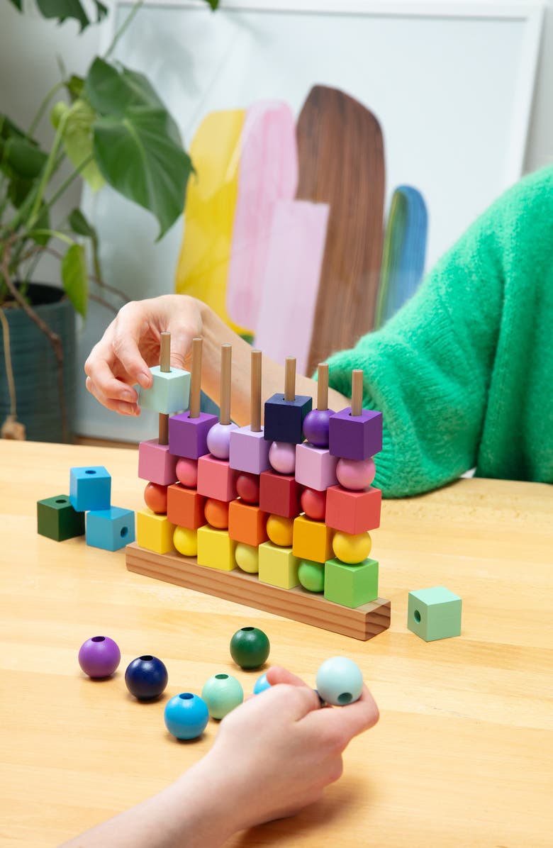 Block Design Four in a Row Cool Block Game, Alternate, color, Rainbow Multi-Color