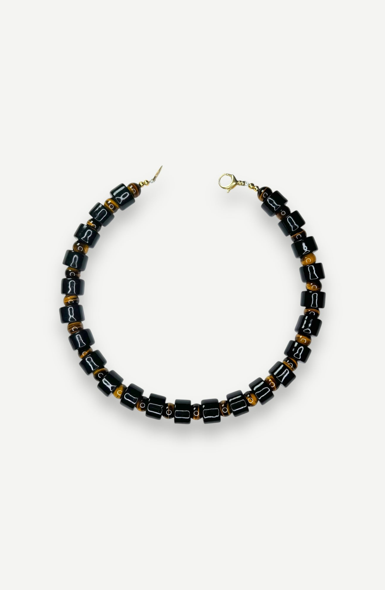 Her New Tribe Bead Two Sundry Necklace, Main, color, Tap & Tigers Eye
