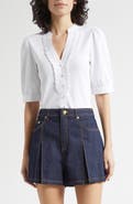 Cinq à Sept Junie Ruffle Rib Top