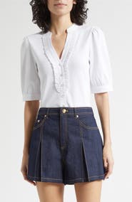 Cinq à Sept Junie Ruffle Rib Top