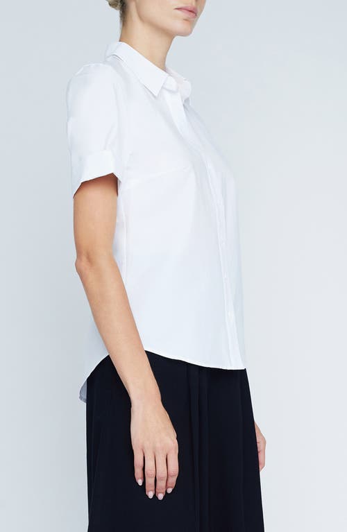 L Agence L'agence Risette Roll Cuff Shirt In White
