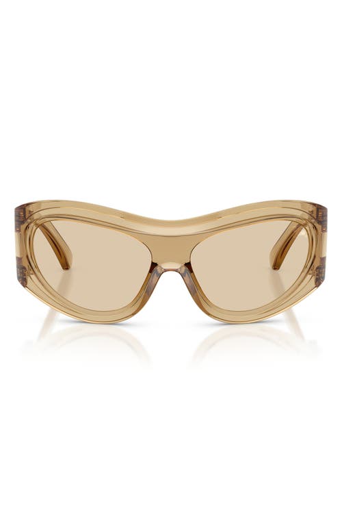 Burberry 138mm Irregular Shield Sunglasses In Neutral