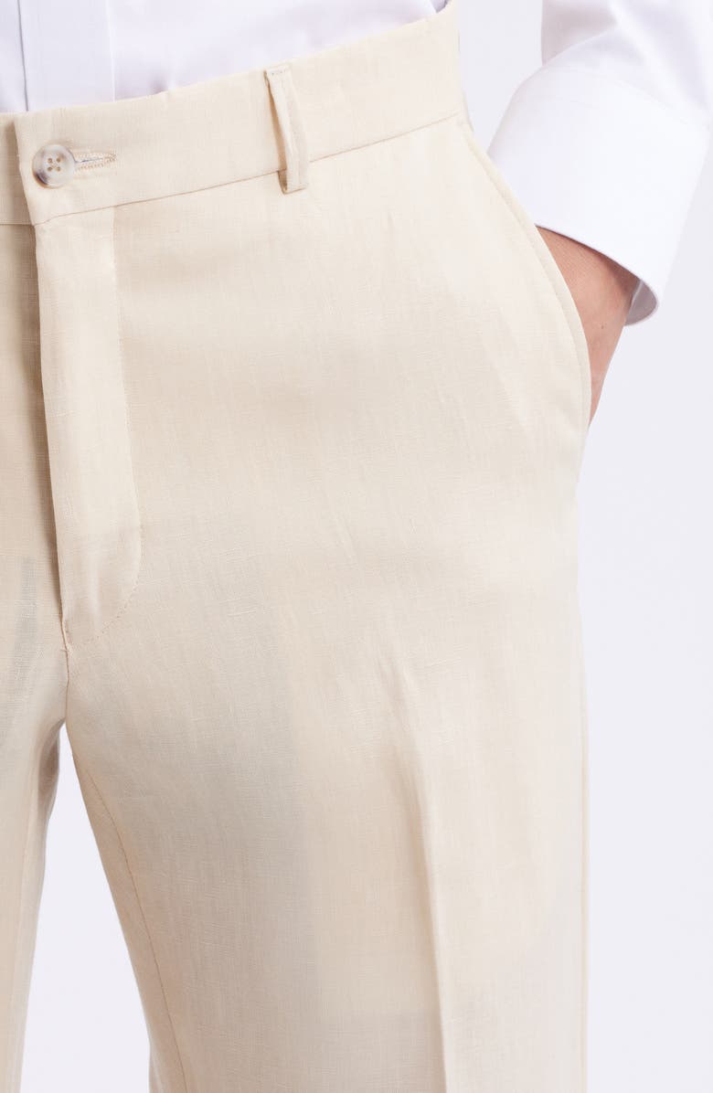 Berle Flat Front Linen Pants, Alternate, color, 