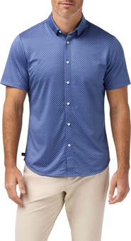 Mizzen+Main Halyard Star Print Short Sleeve Performance Button-Up Shirt