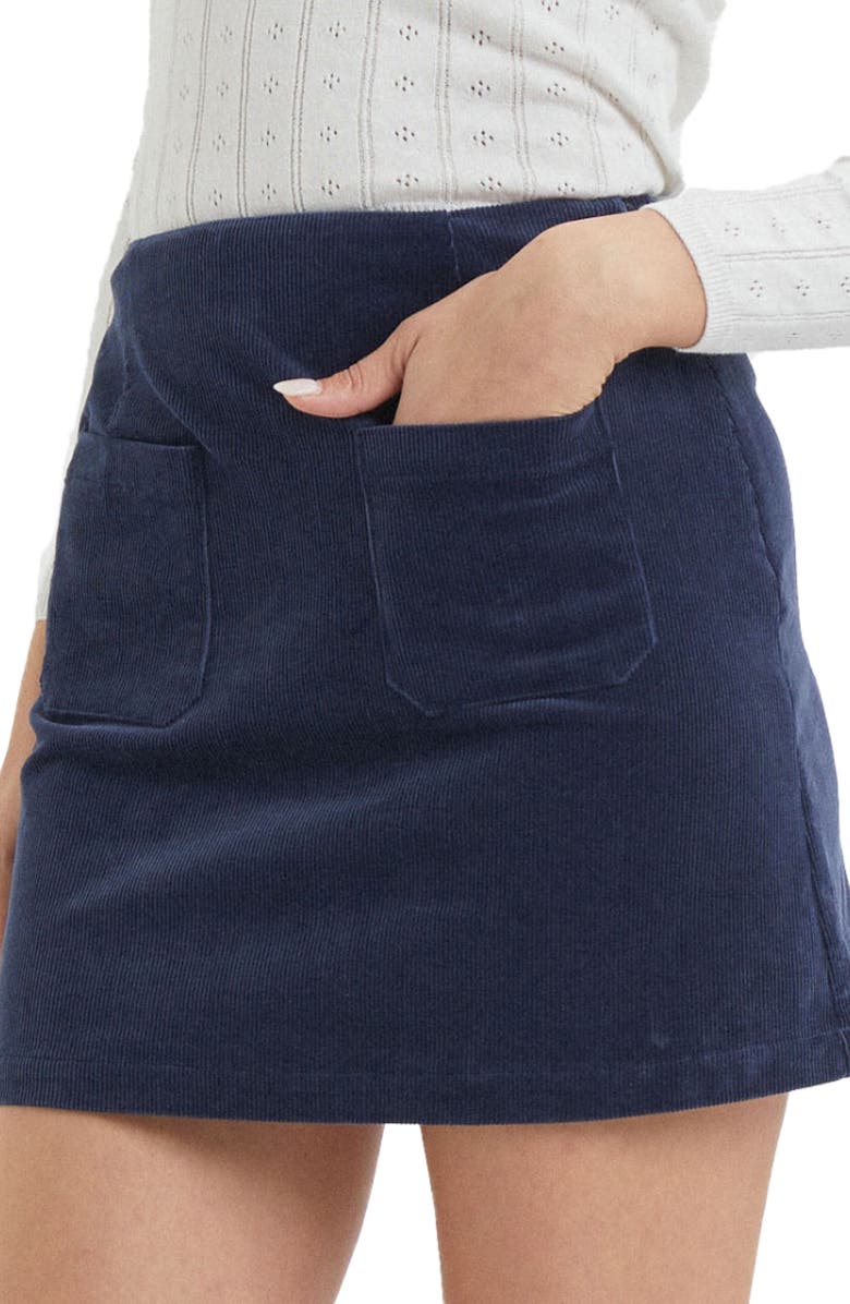 Rolla’s Andie Patch Pocket Cotton Corduroy Miniskirt, Alternate, color,