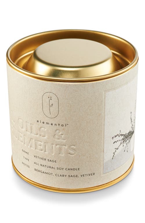 Illume ® Elemental Vetiver Sage Natural Tin Candle