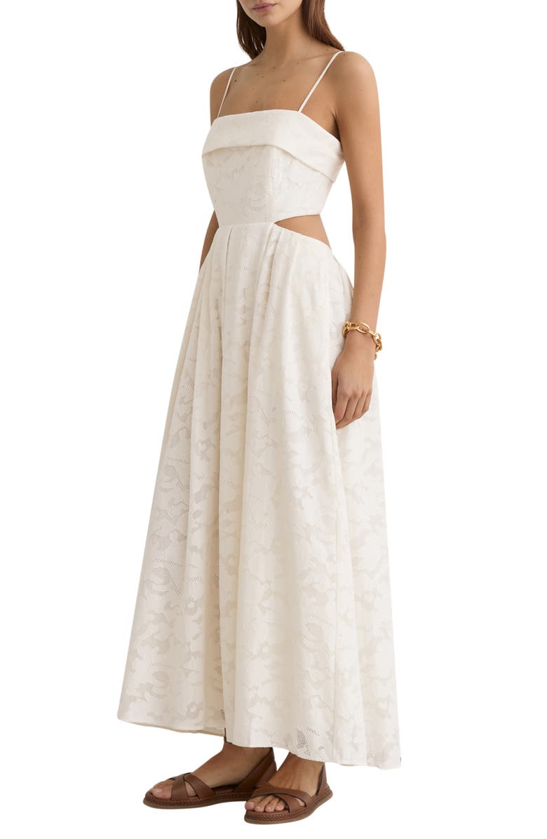 Reiss Sian Lace Cutout Maxi Dress, Alternate, color, Cream