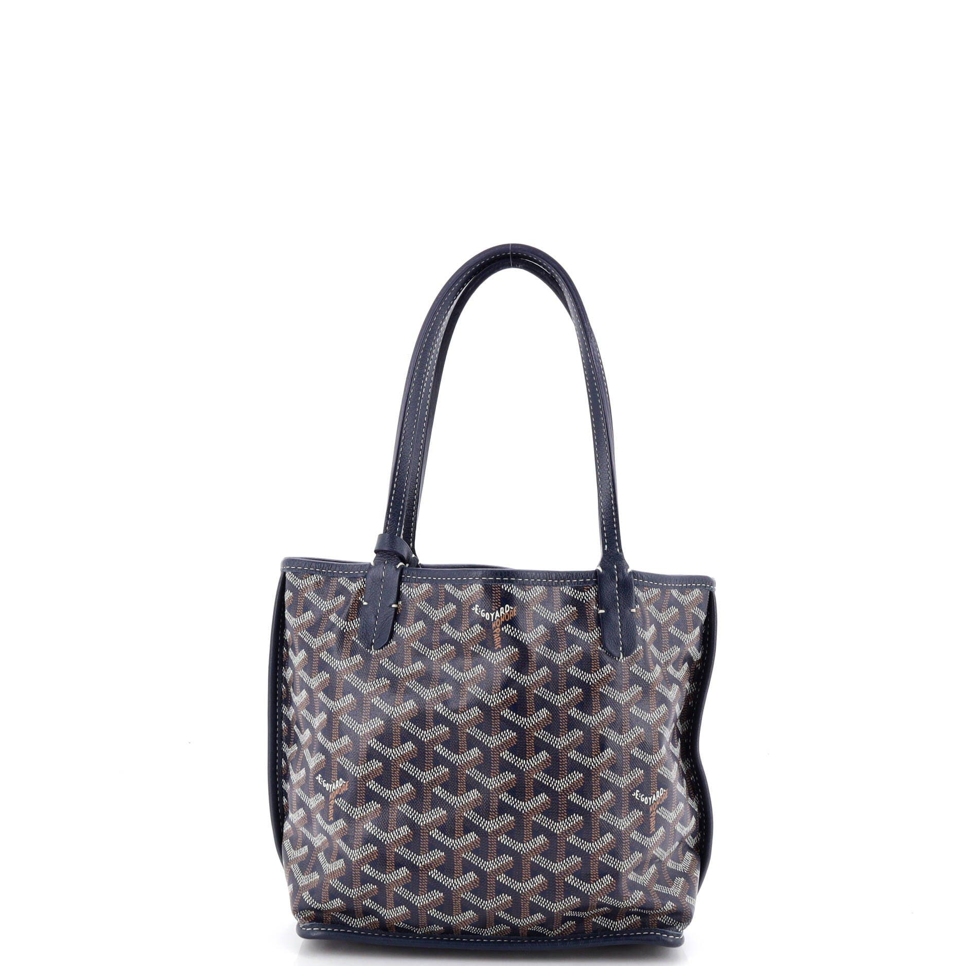Pre-Owned Goyard Anjou Reversible Tote Coated Canvas Mini, Alternate, color, Blue