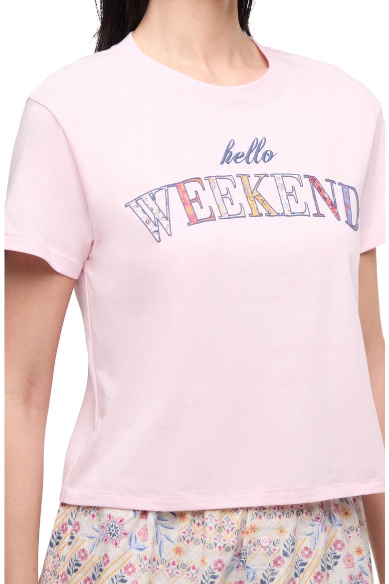 Hello Weekend Short Pajamas, Alternate, color, PALE LILAC