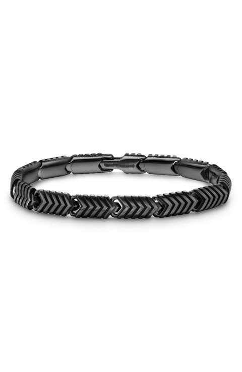 Chevron Link Bracelet in Black Titanium