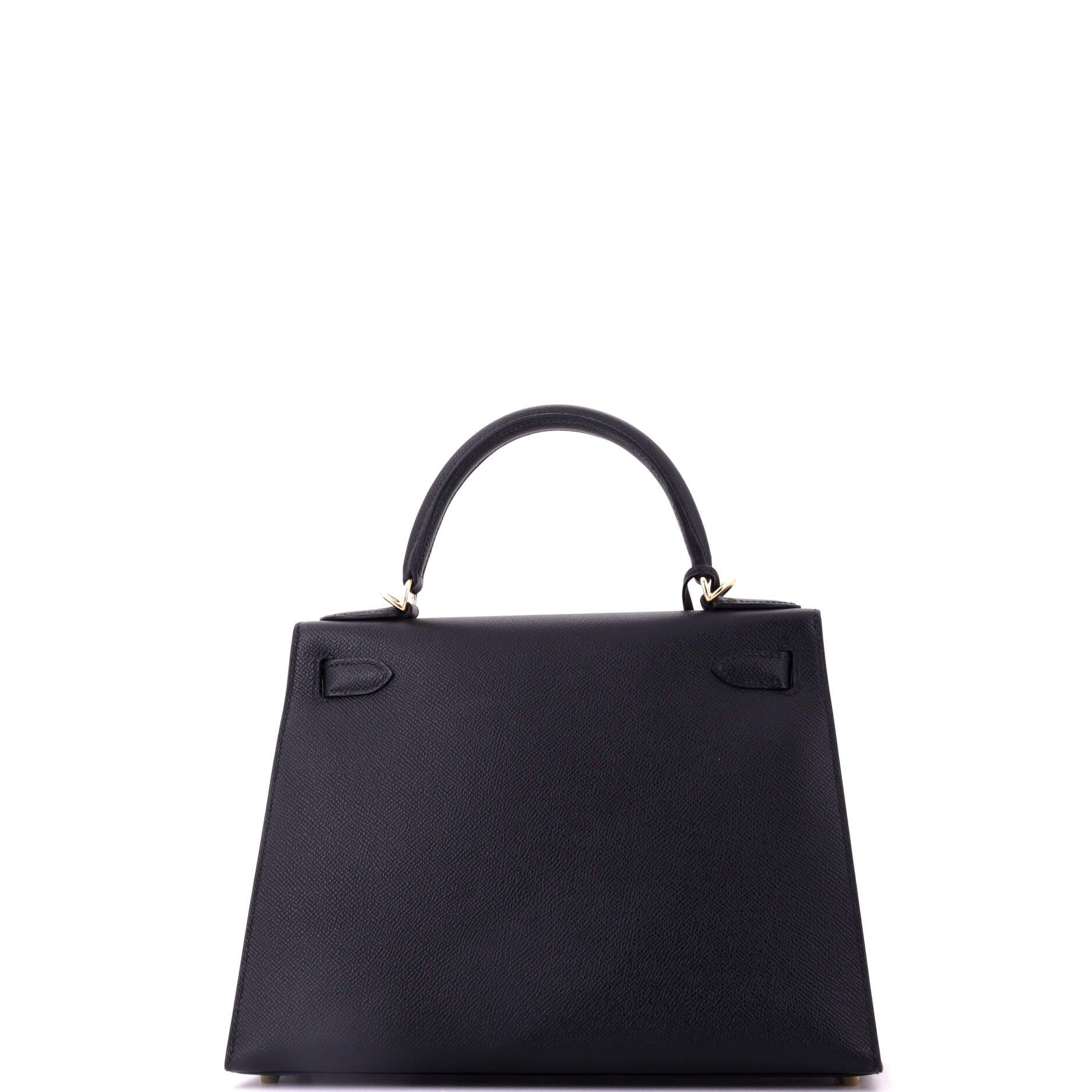 Kelly Handbag Black Epsom with Permabrass Hardware 28, Alternate, color, Black