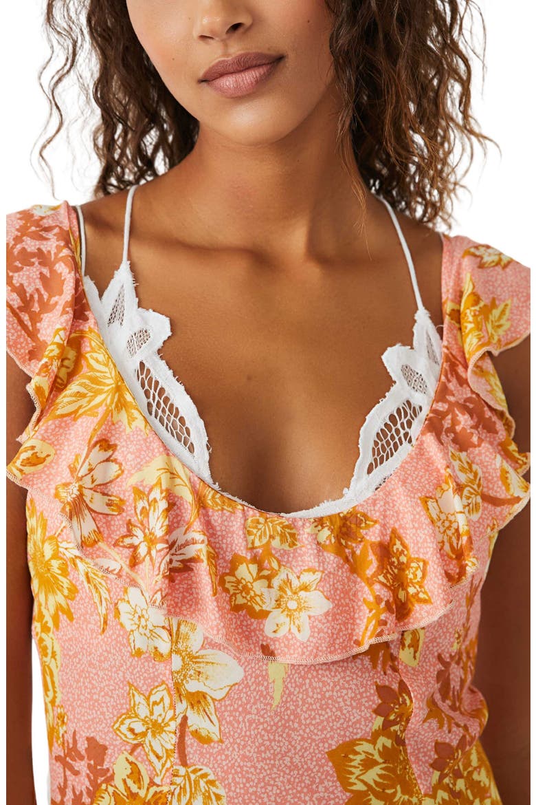 Remind Me Floral Print Maxi Dress, Alternate, color, CORAL COMBO