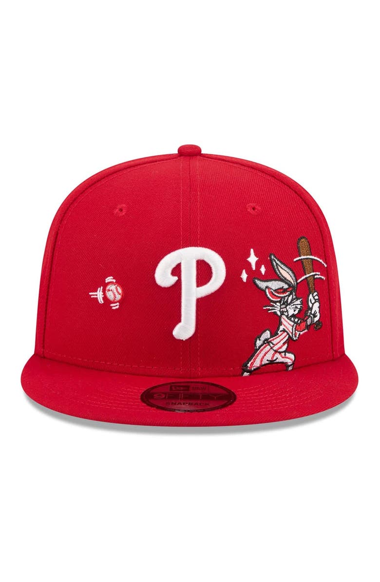 New Era Men's New Era Red Philadelphia Phillies Looney Tunes Bugs Bunny 9FIFTY Snapback Hat, Alternate, color, Red