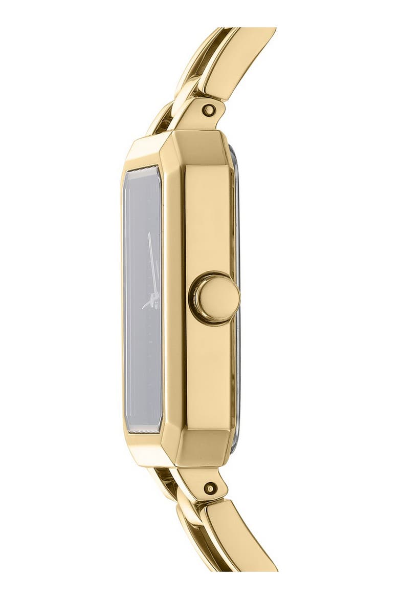 Uptown Midi Tank Bracelet Watch, 22mm x 35.5mm, Alternate, color, BLACK/ GOLD