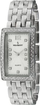 Peugeot Rectangular Crystal Bezel Bracelet Watch- 40x25MM