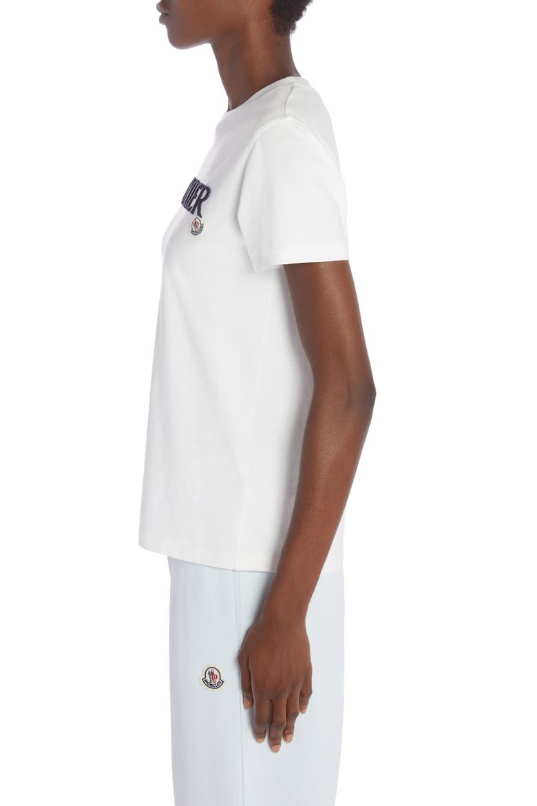 Embroidered Logo Cotton Crewneck T-Shirt, Alternate, color, WHITE