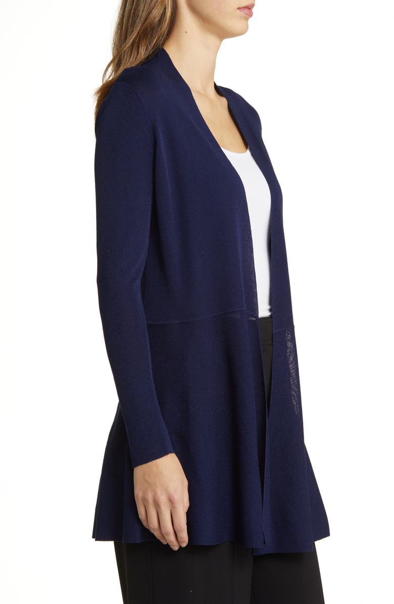 Anne Klein Monterey Peplum Cardigan, Alternate, color, Distant Mountain