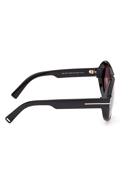Tom Ford Inger 59mm Round Sunglasses In Black