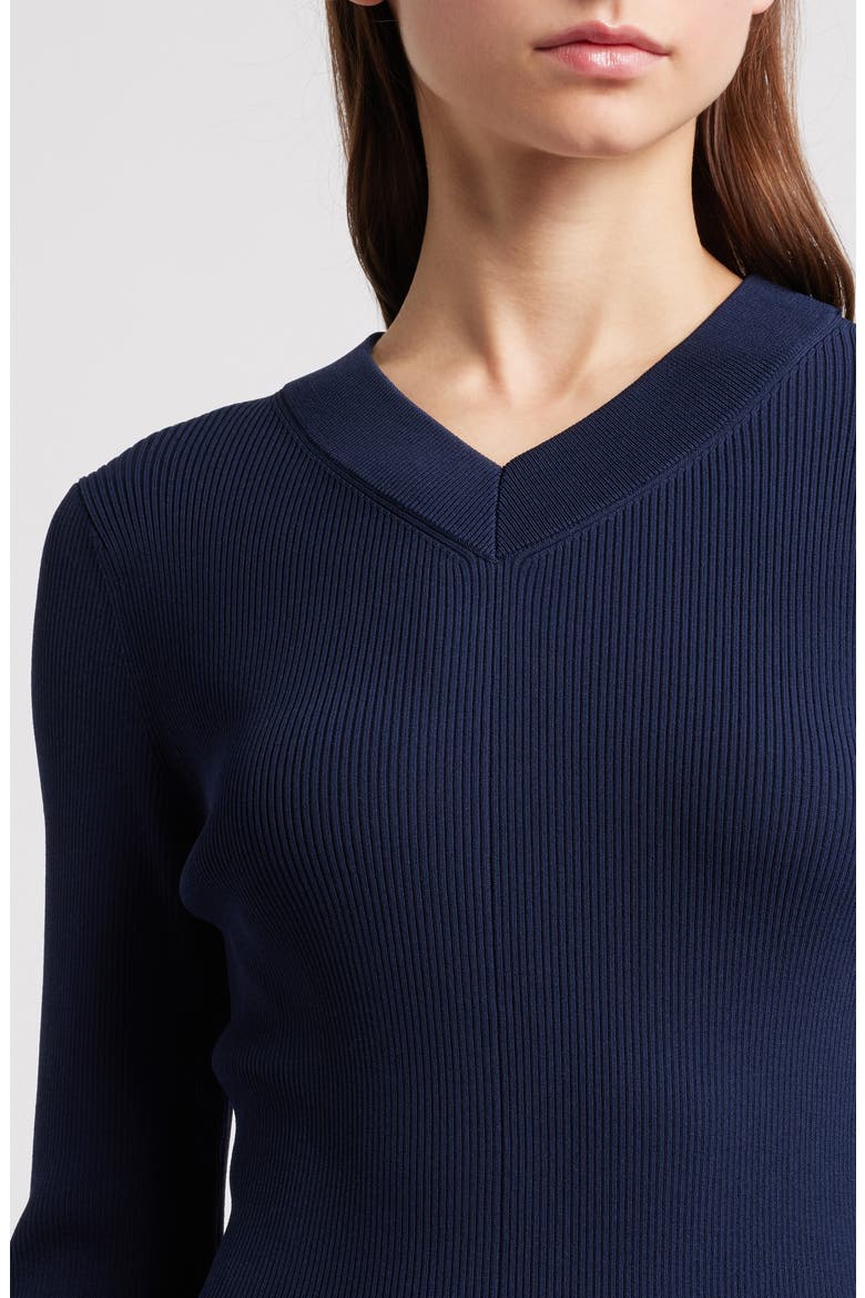 Austen Long Sleeve Rib Sweater Dress, Alternate, color, NAVY