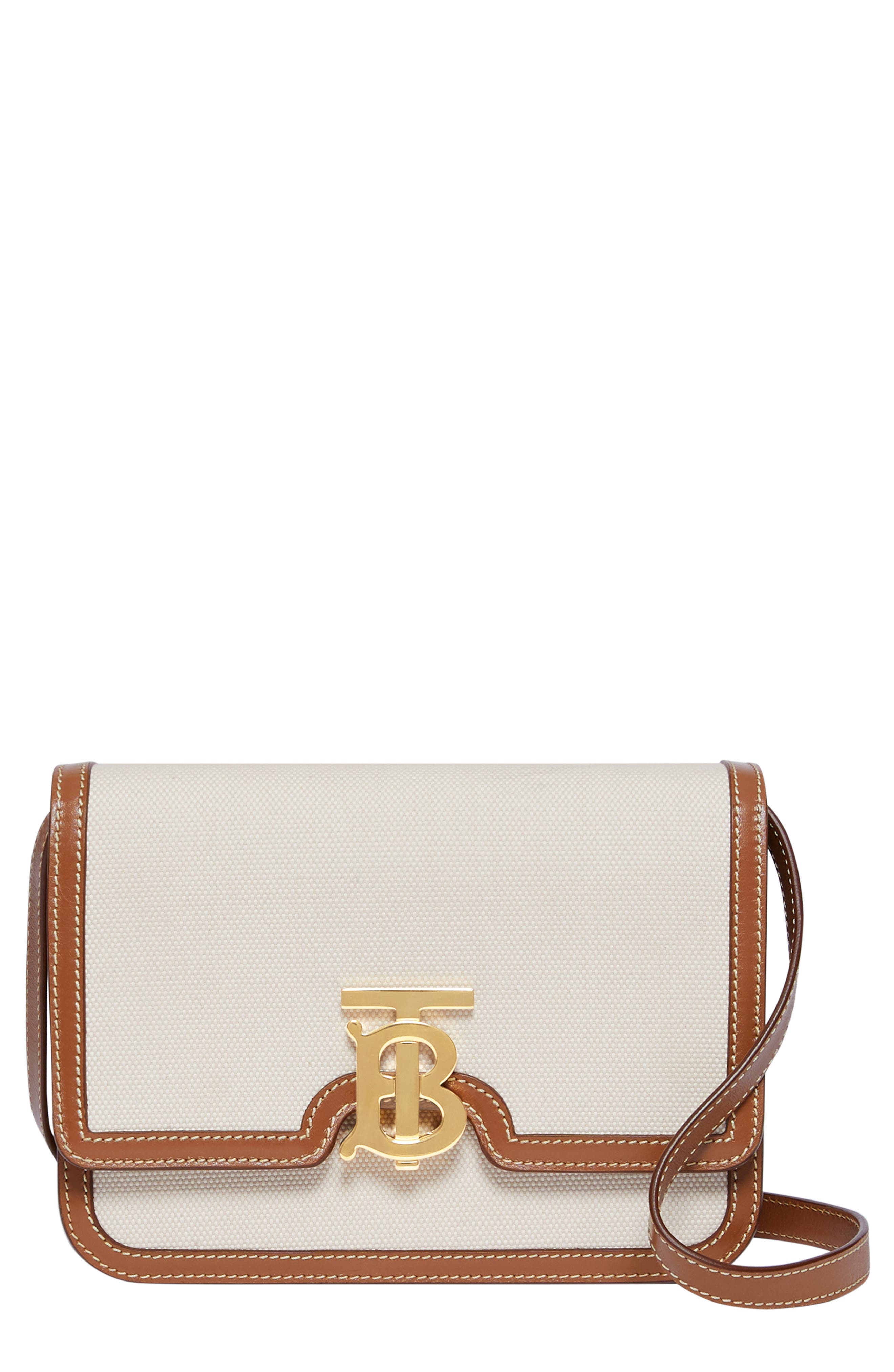 Burberry Small TB Monogram Canvas Shoulder Bag, Main, color, 