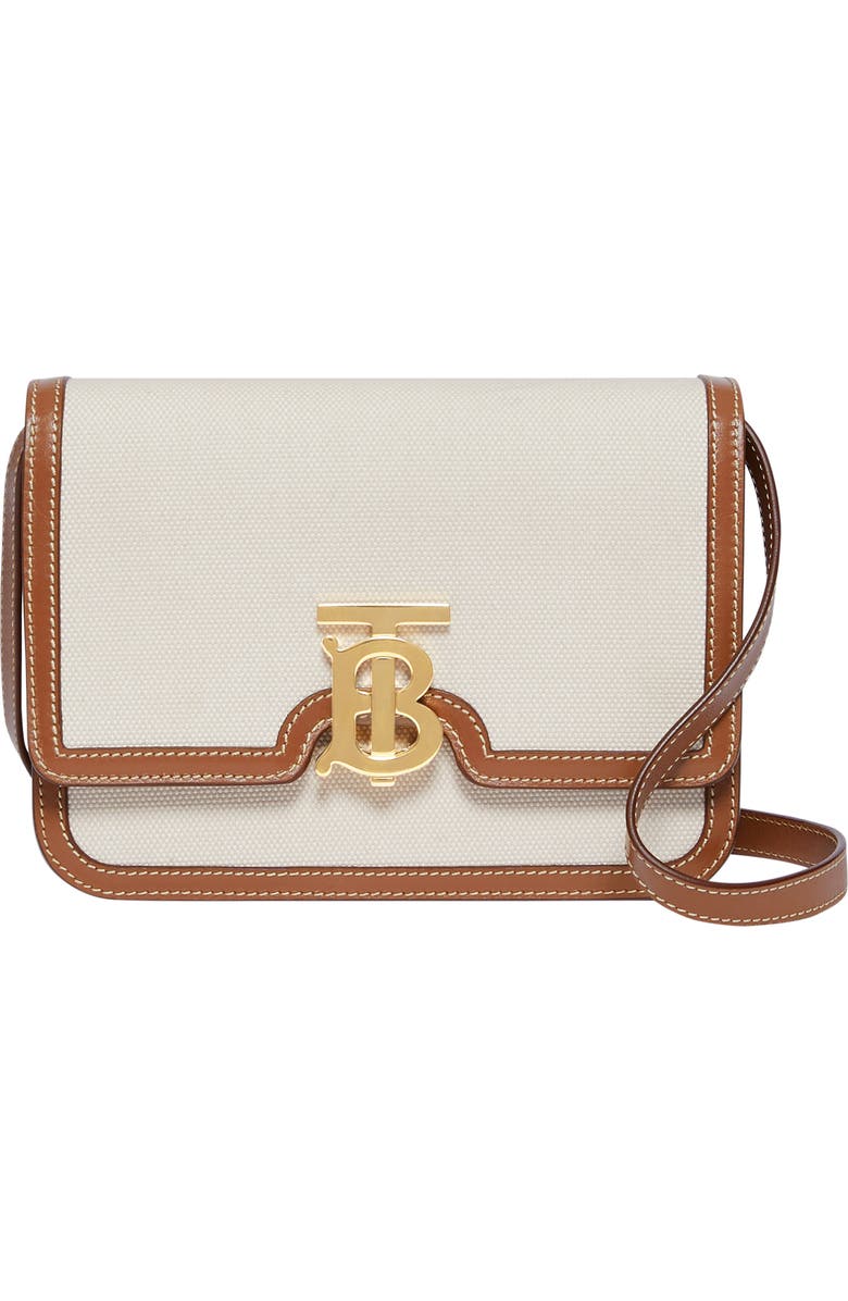 Burberry Small TB Monogram Canvas Shoulder Bag, Main, color,