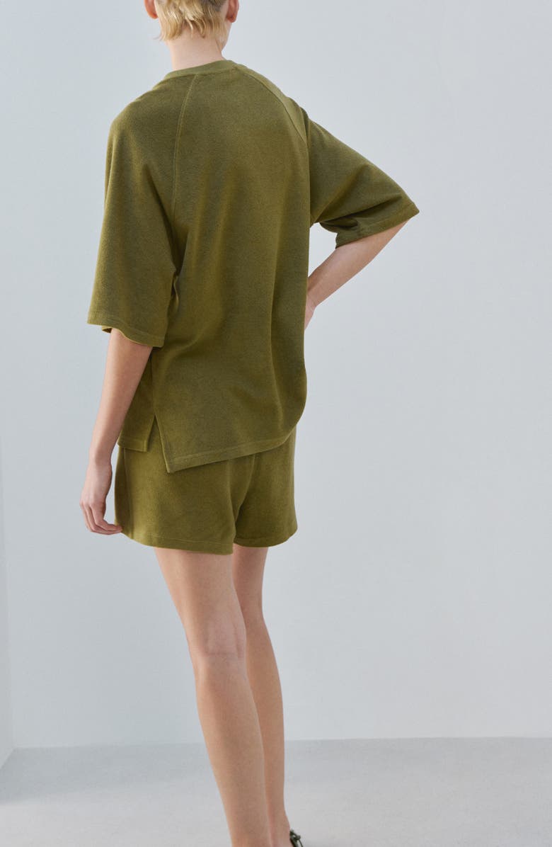 MANGO Cotton Blend Terry Shorts, Alternate, color, 