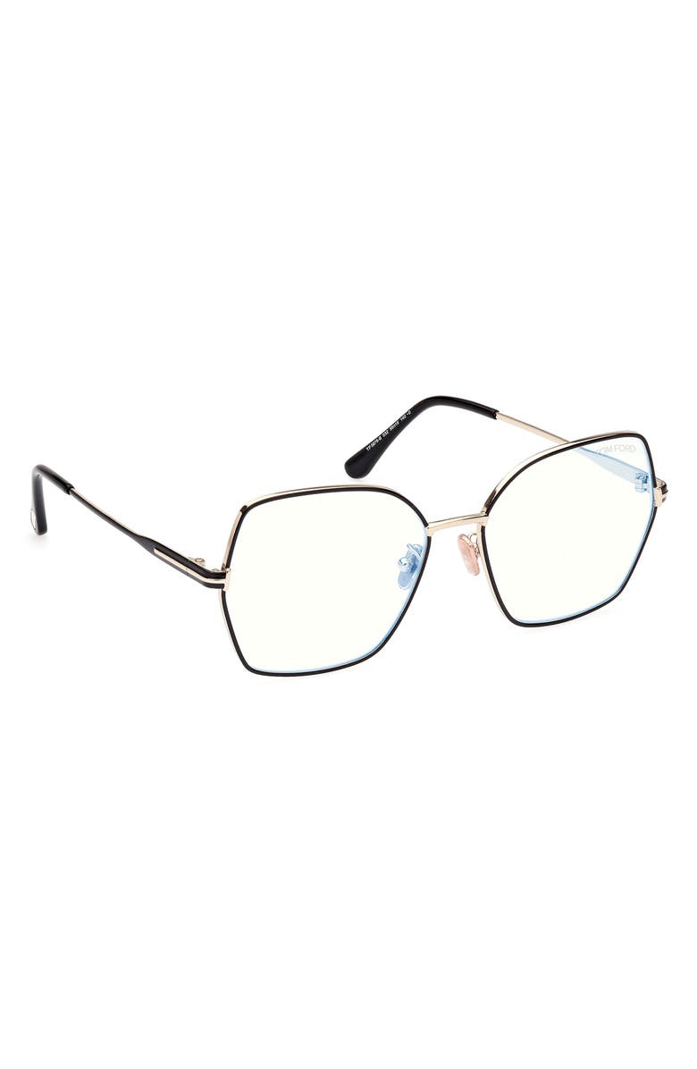 TOM FORD 56mm Butterfly Blue Light Blocking Glasses, Alternate, color,