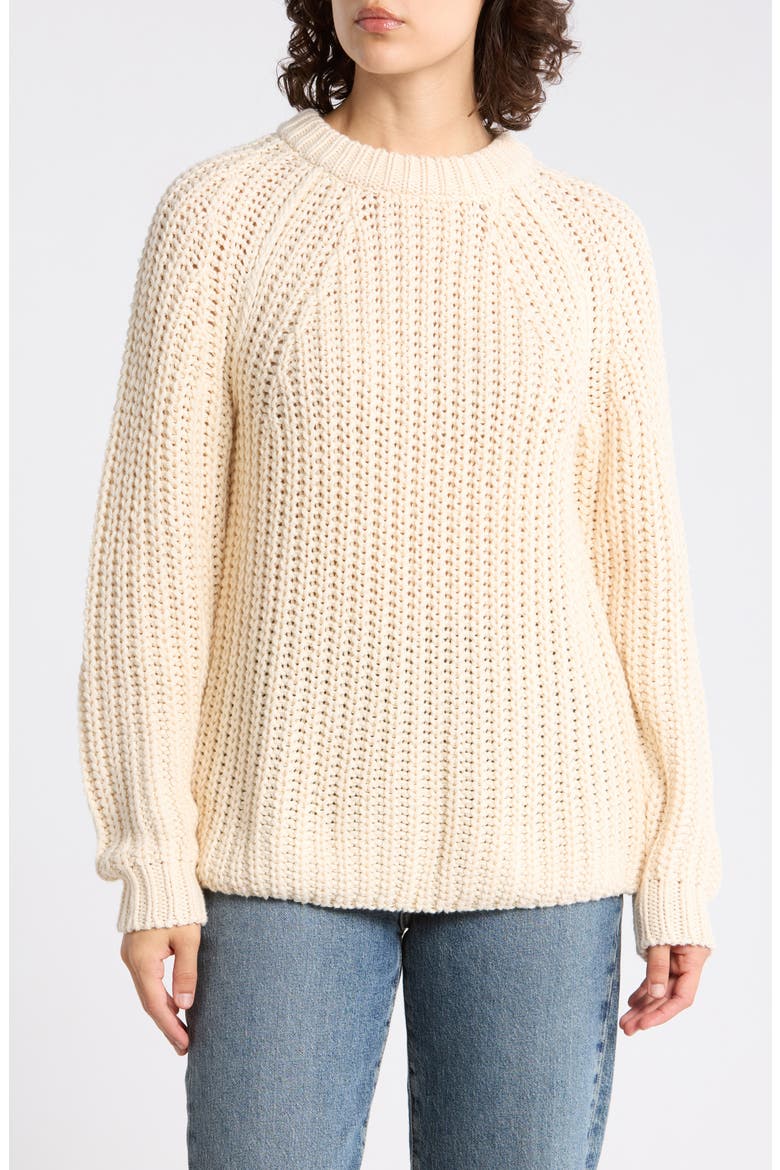 Zoe Cotton Crewneck Sweater, Main, color, TANNED