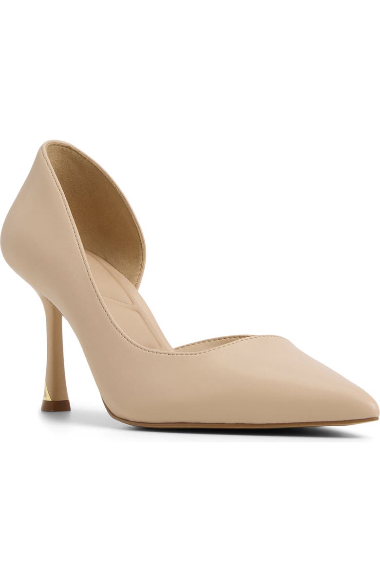 ALDO Livianna Half d'Orsay Pointed Toe Pump, Main, color, Medium Beige