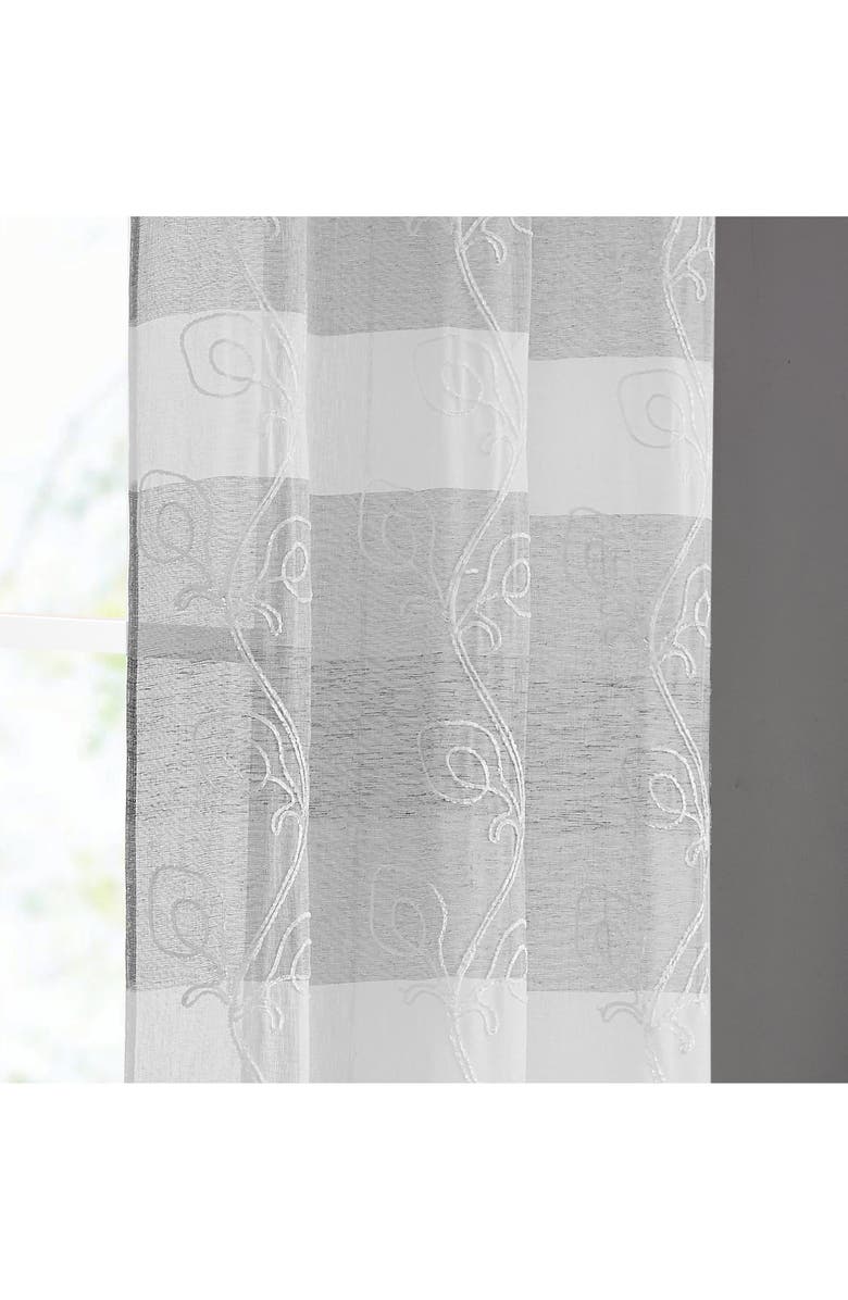 DAINTY HOME Silvia Set of 2 Embroidered Sheer Panel Curtains, Alternate, color, 