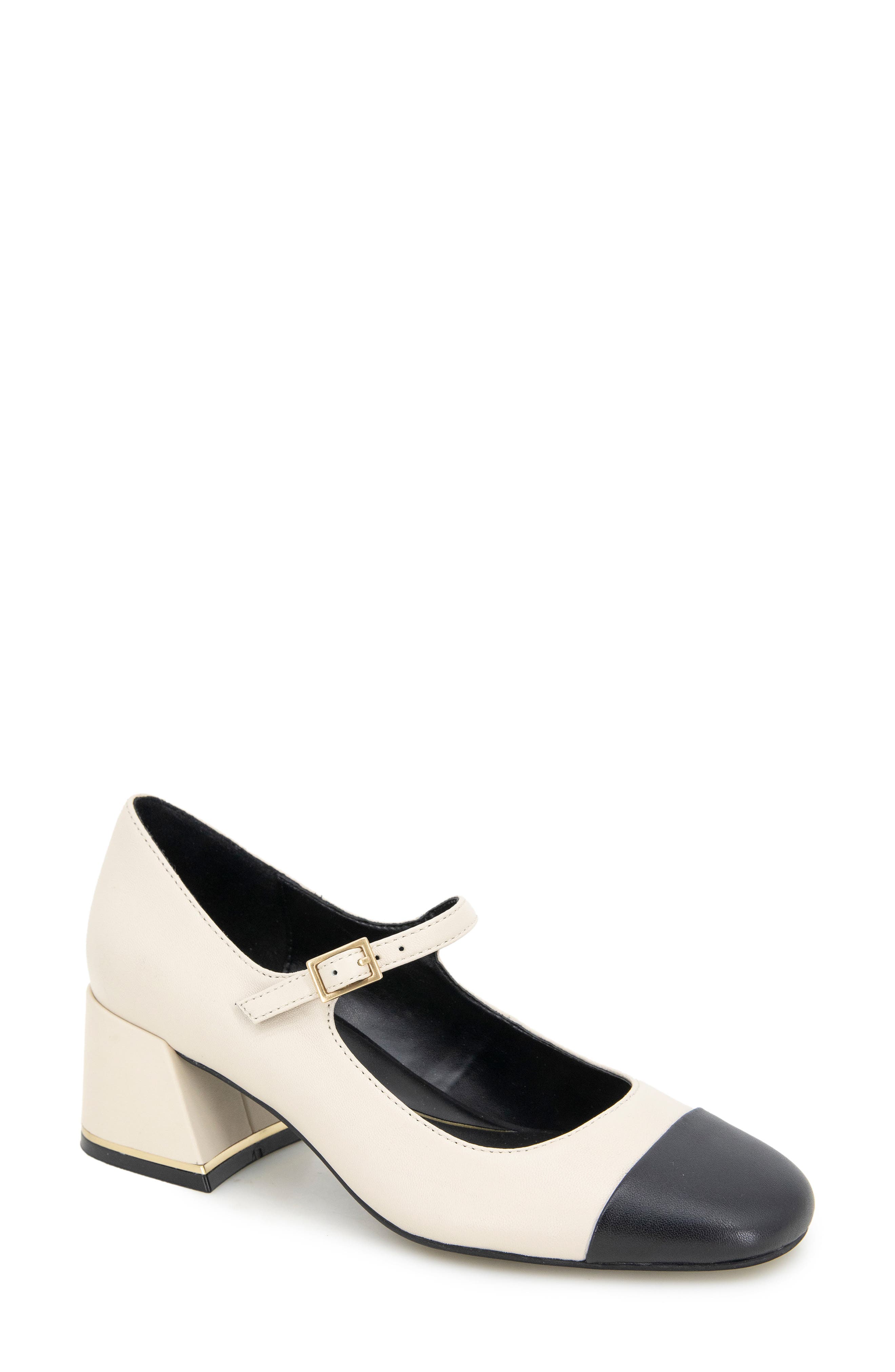 Kenneth Cole Alec Mary Jane Pump, Main, color, White/ Black Leather