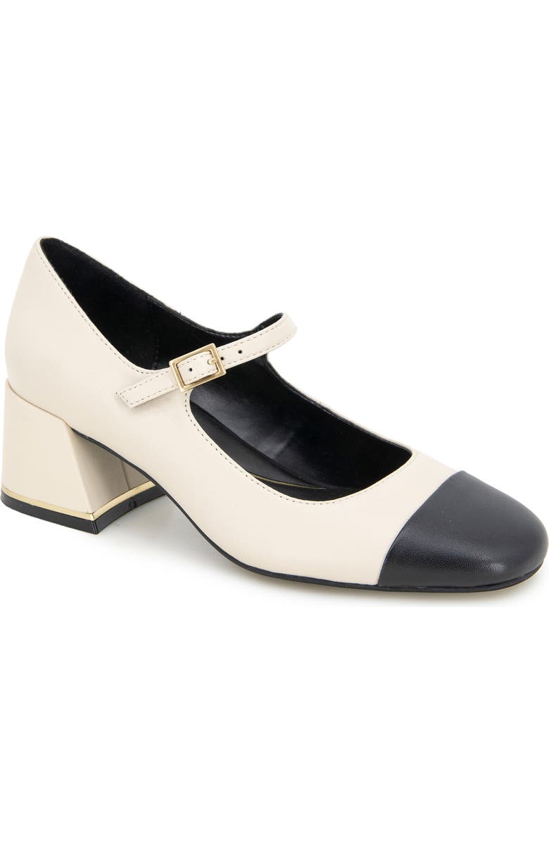 Kenneth Cole Alec Mary Jane Pump, Main, color, White/ Black Leather