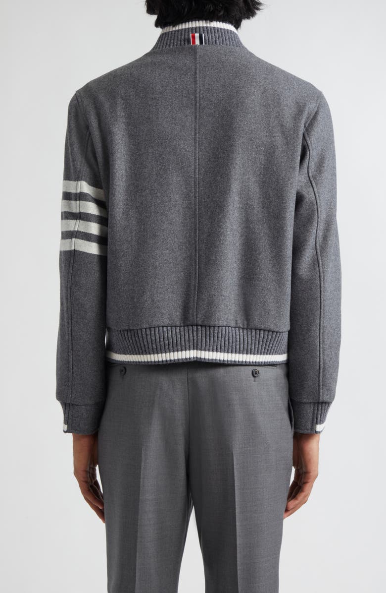 Thom Browne Wool & Cashmere Bomber Jacket, Alternate, color, Medium Grey