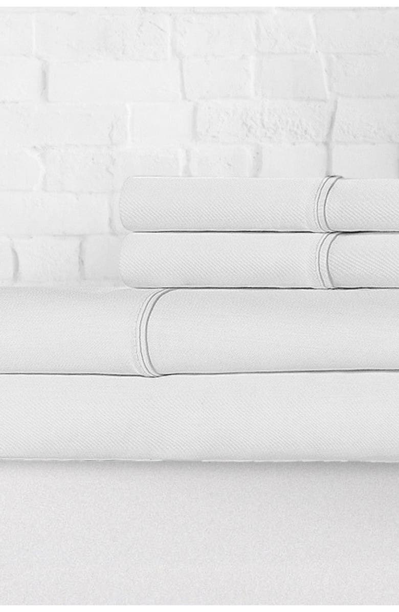 ELLA JAYNE HOME Percale 300 Thread Count 4-Piece Sheet Set - White - Cal King, Alternate, color, 