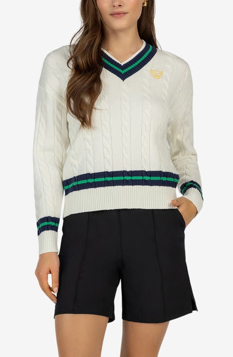 Cable Knit V-Neck Sweater