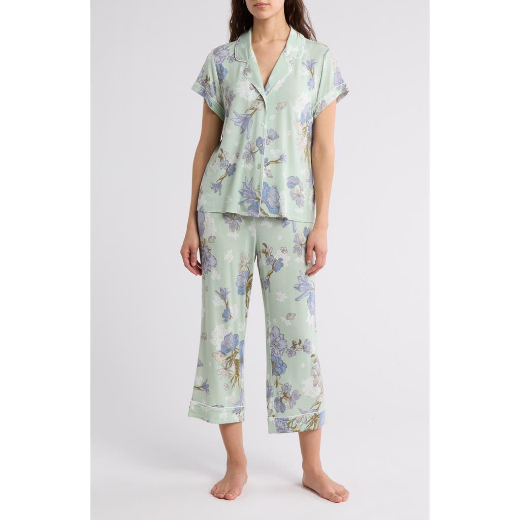 Nordstrom Rack Tranquility Cropped Pajamas In Green Sigh Ella Floral