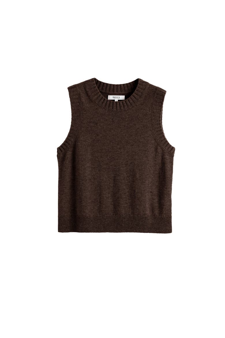 Wool Cashmere Tank, Alternate, color, Chocolate