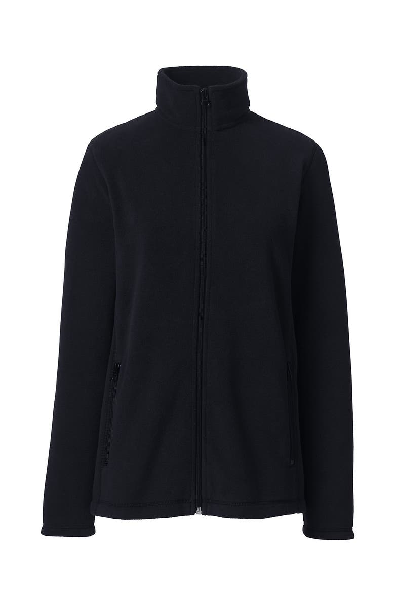 Lands
 End Full-Zip Mid-Weight Fleece Jacket, Alternate, color, Black