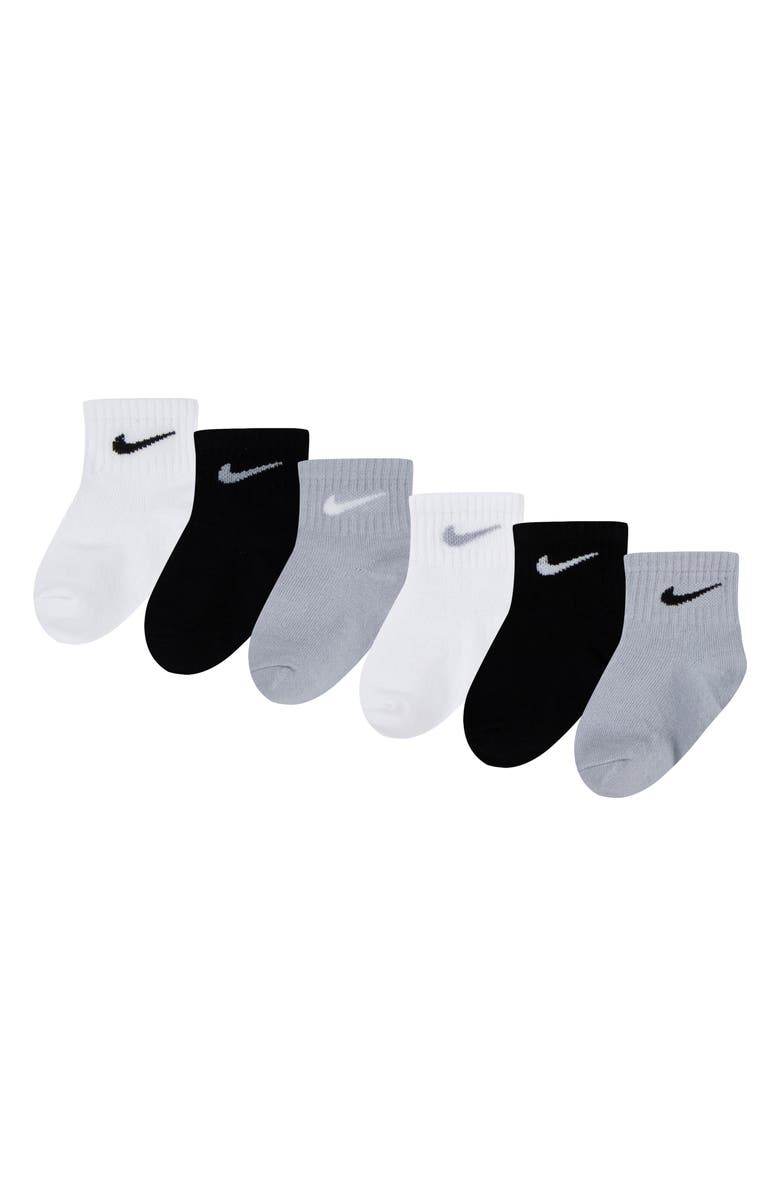 Nike Assorted 6-Pack Cotton Blend Socks, Main, color, Black